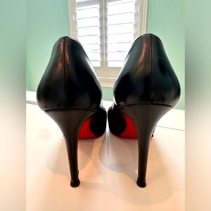 Christian Louboutin Black Leather Pumps with Signature Red Soles